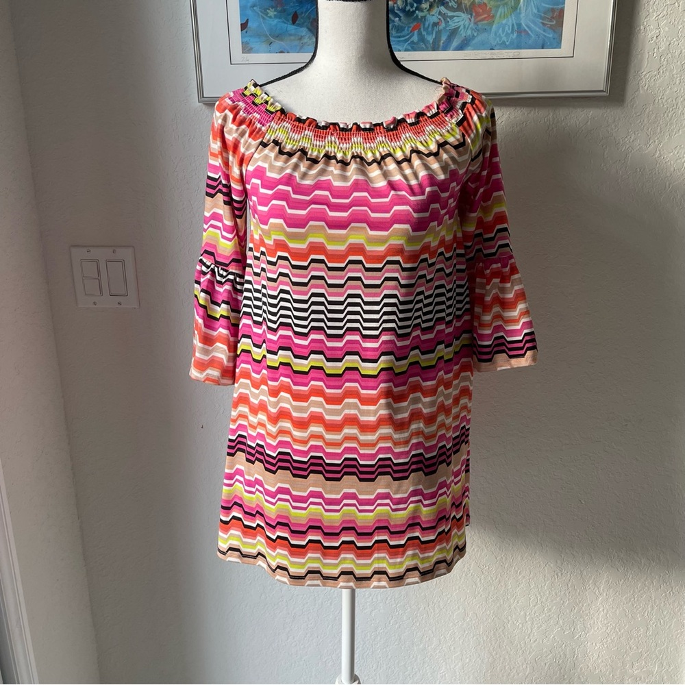 Trina Trina Turk chevron printed multicolor dress extra small XS - Picture 1 of 7